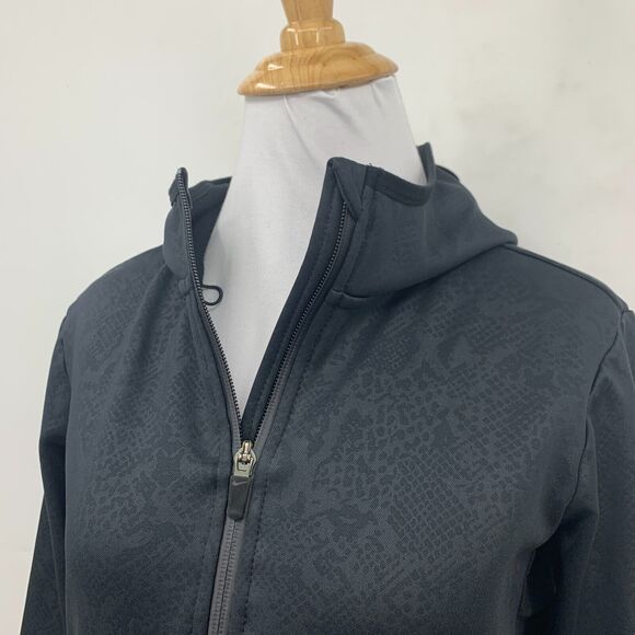 Nike Vixen Hooded Jacket Womens S Black Jacquard Full Zip Therma Fit Lightweight - Picture 3 of 14
